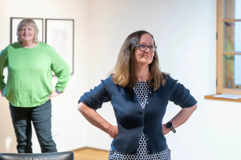 Jutta Fischel and Colleague at Hide & Seek Exhibition Opening, Traismauer