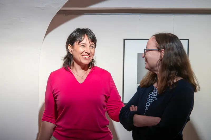Vivi Dybowski and Michaela Kölle at Hide & Seek Exhibition Vernissage, Traismauer