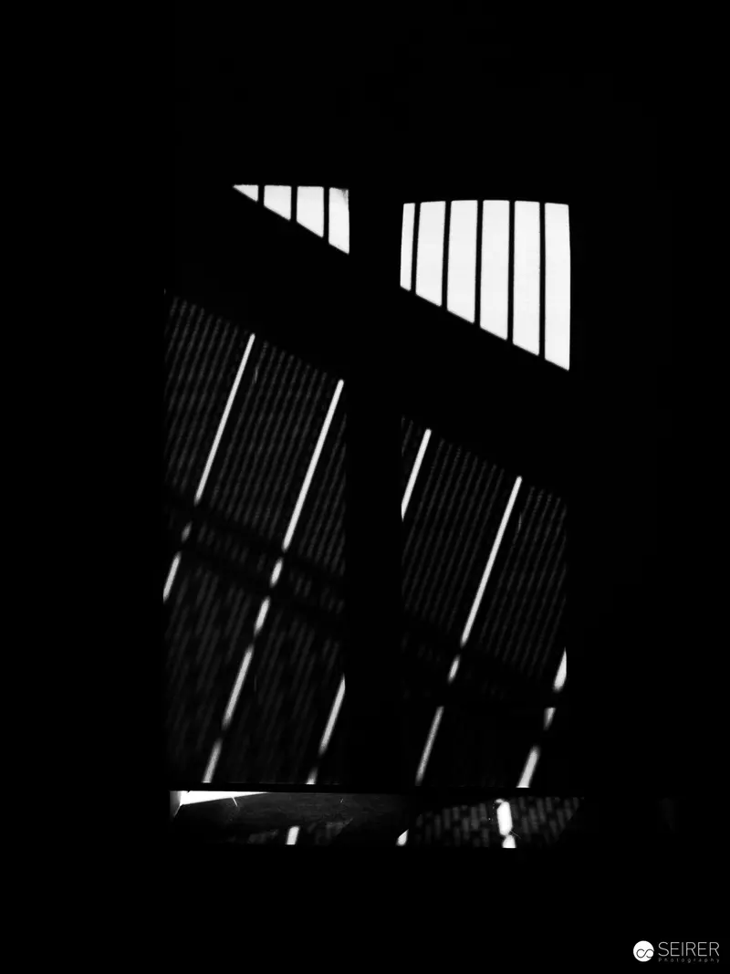 Abstract Black and White Geometric Light and Shadow Composition