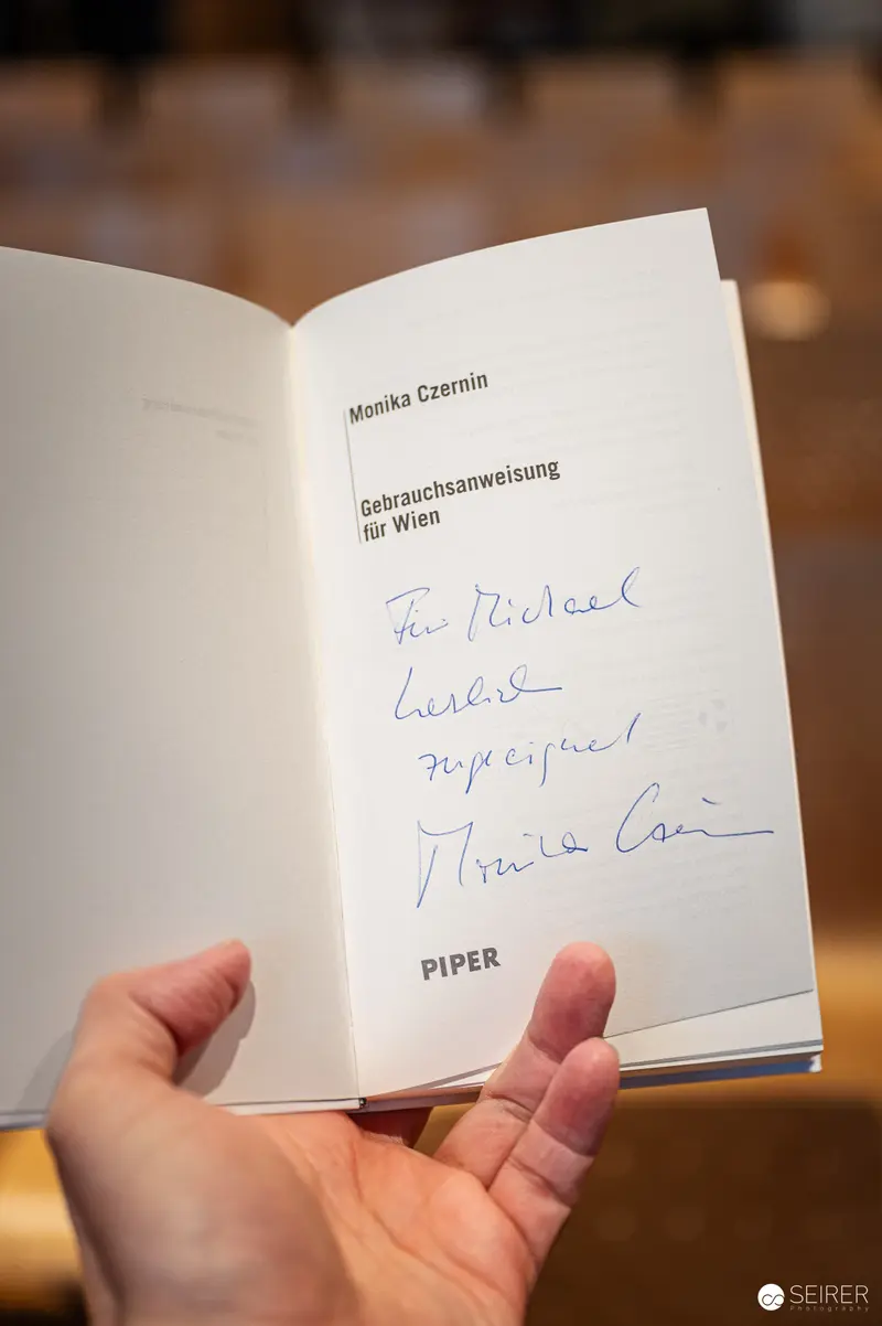 Monika Czernin's "Wien" Book Presentation with Personal Author Inscription