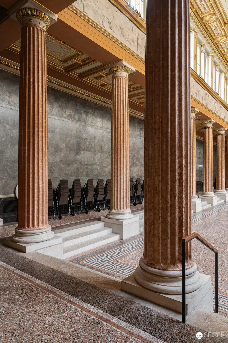 Classical Columns and Exhibition Space at Academy of Fine Arts, Vienna