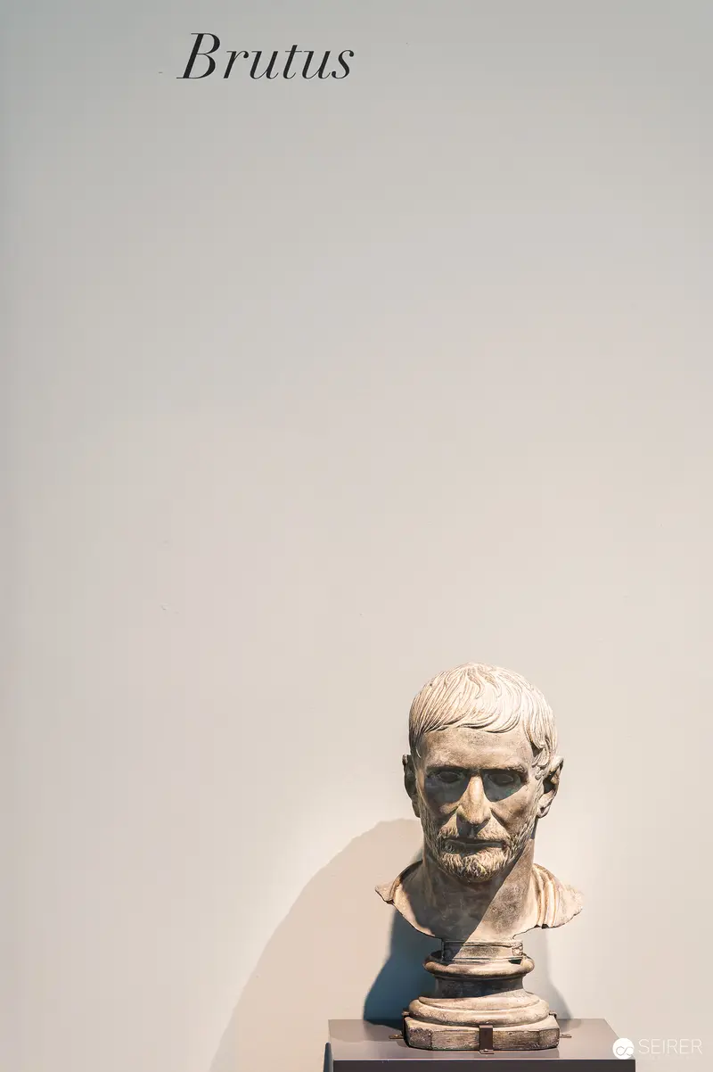 Brutus Bust in Marble - Classical Roman Sculpture at Vienna Exhibition