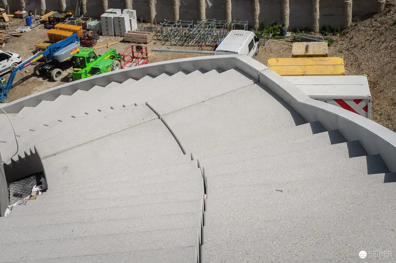 Precast Concrete Structural Elements with Sawtooth Edges at Construction Site