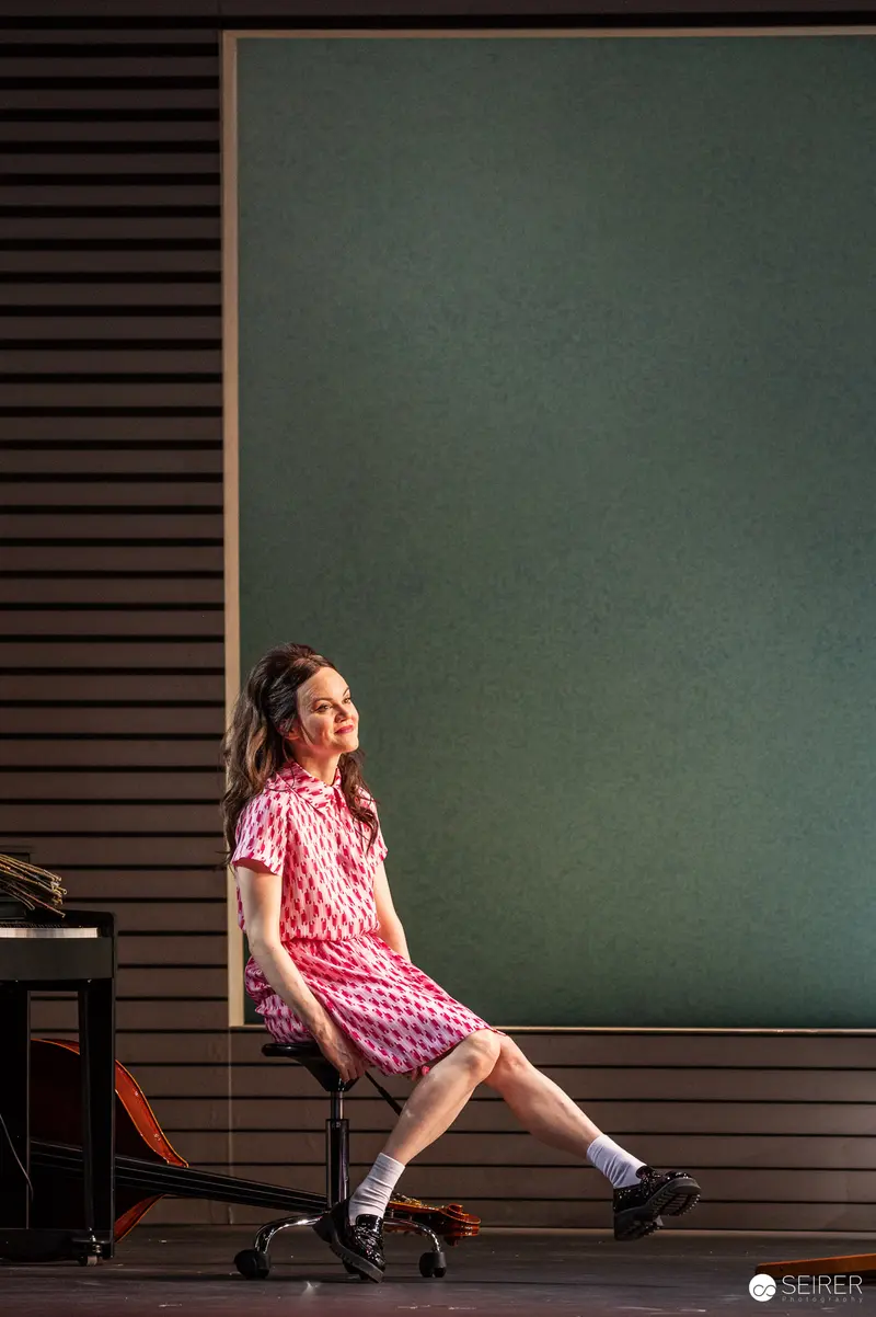 Actress in Pink Dress at Theater in der Josefstadt Rehearsal, Vienna 2024