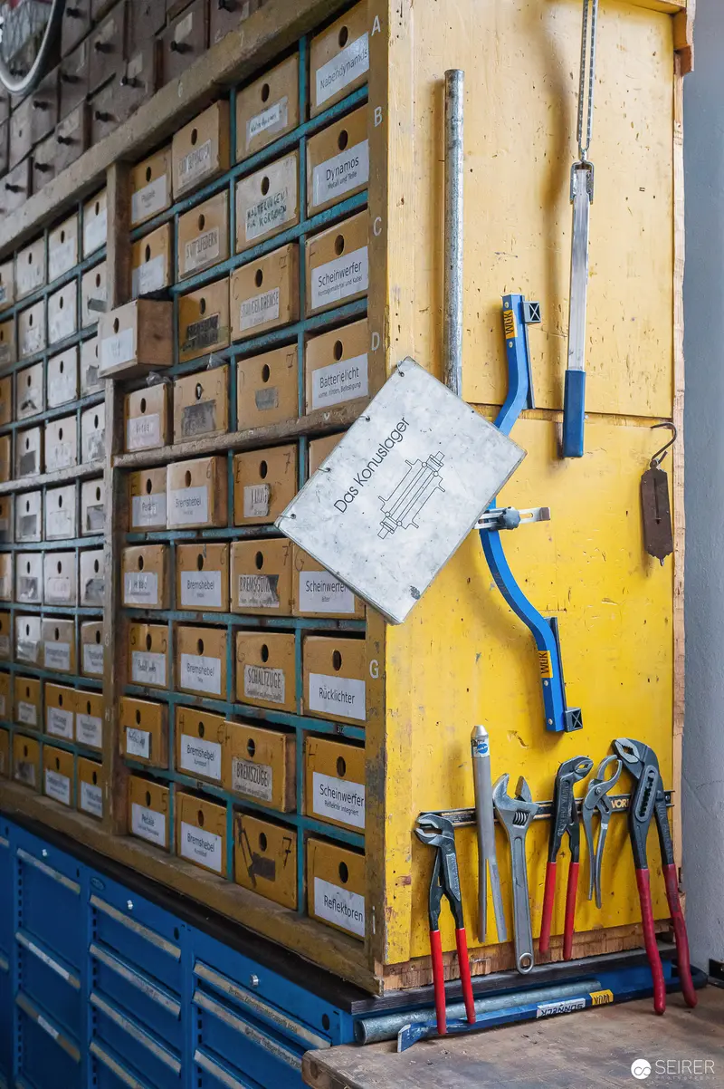 Precision Storage and Tool Organization in Industrial Workshop Archive