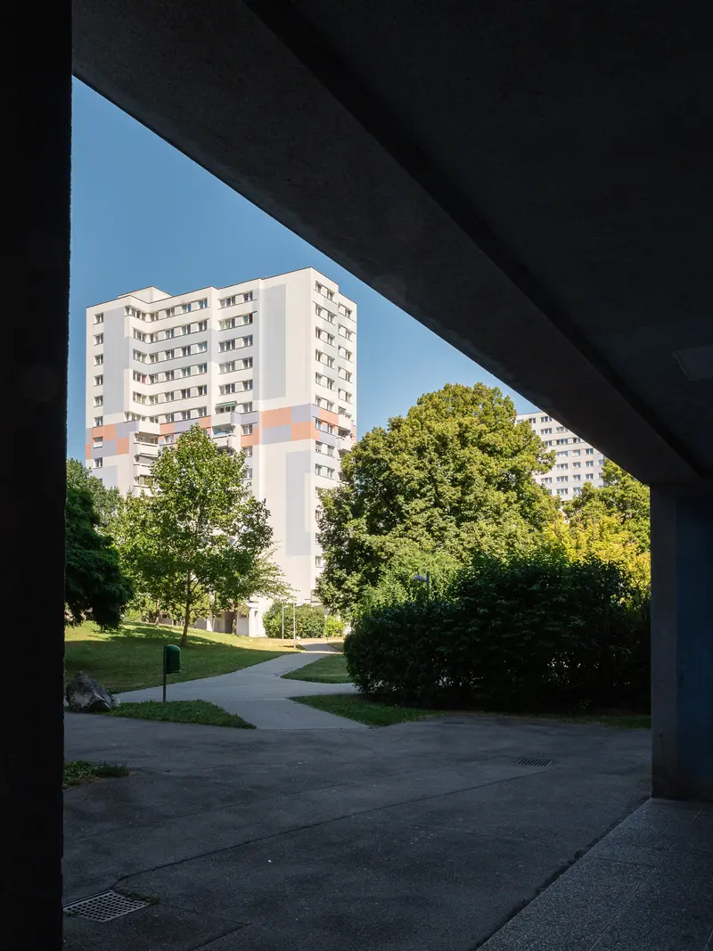 Residential High-Rise and Green Urban Landscape in Vienna Framing