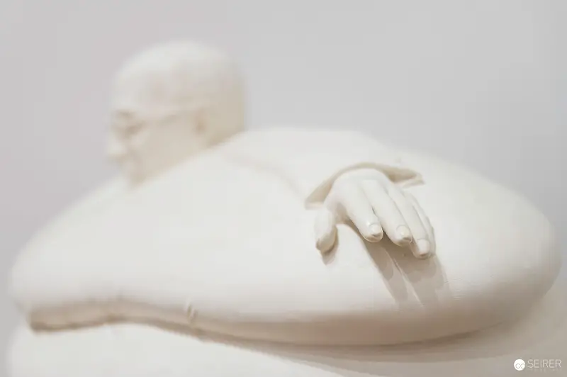 Erwin Wurm's White Sculptural Study of Bodily Form and Absurdity