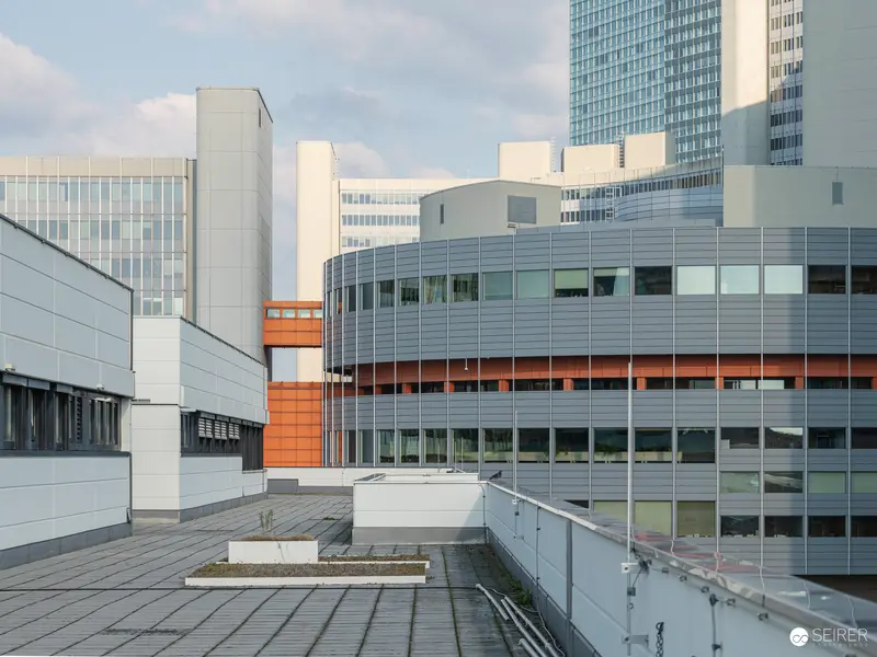 Modern Architectural Landscape of Vienna International Center in Neutral Tones
