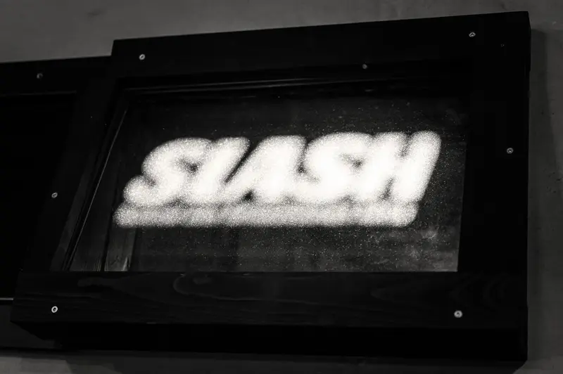 Blurred "Slash" Graphic Display in Black and White