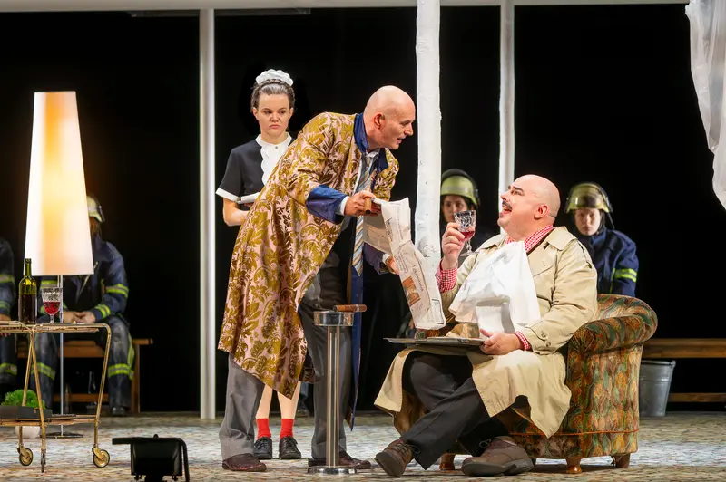 Theatrical Scene from "Biedermann and the Arsonists" at Theater der Josefstadt