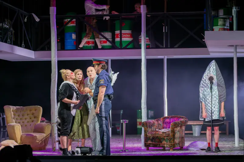 Theater der Josefstadt Performance of "Biedermann und die Brandstifter" Stage Scene