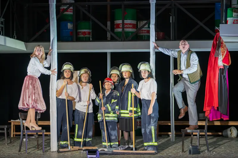 Theater der Josefstadt Production of "Biedermann und die Brandstifter" with Firefighters