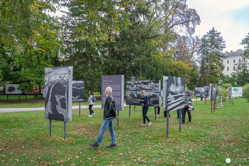 La Gacilly Baden Photo Exhibition: Visitors Exploring Outdoor Black and White Gallery