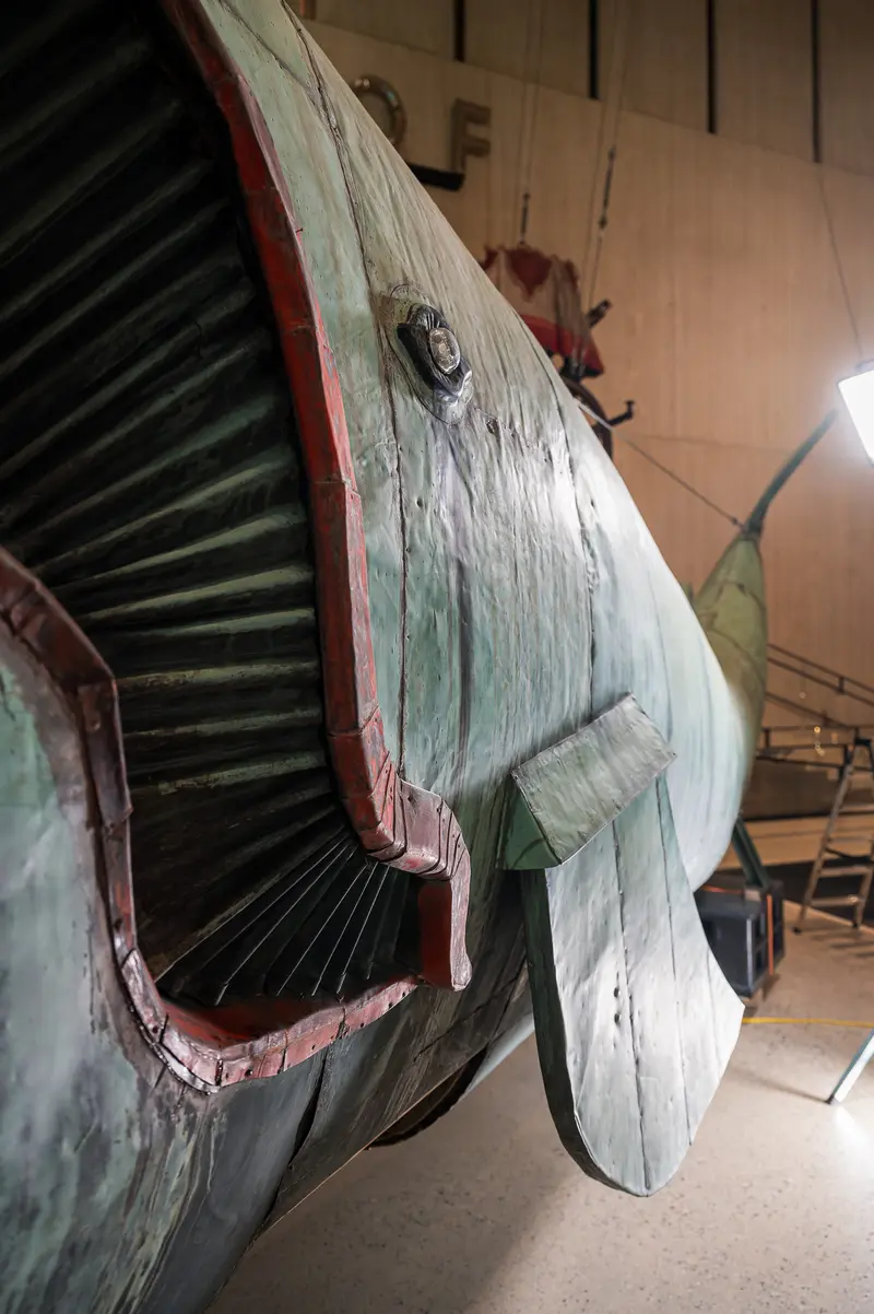 Poldi Whale Sculpture Head and Interior Frame at Wien Museum Conservation Program