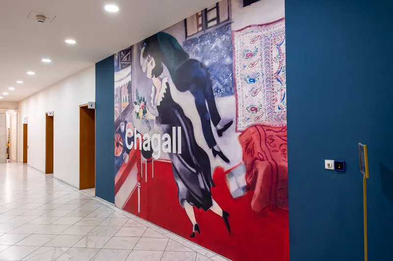 Chagall Exhibition Wall Mural at Albertina Museum in Vienna