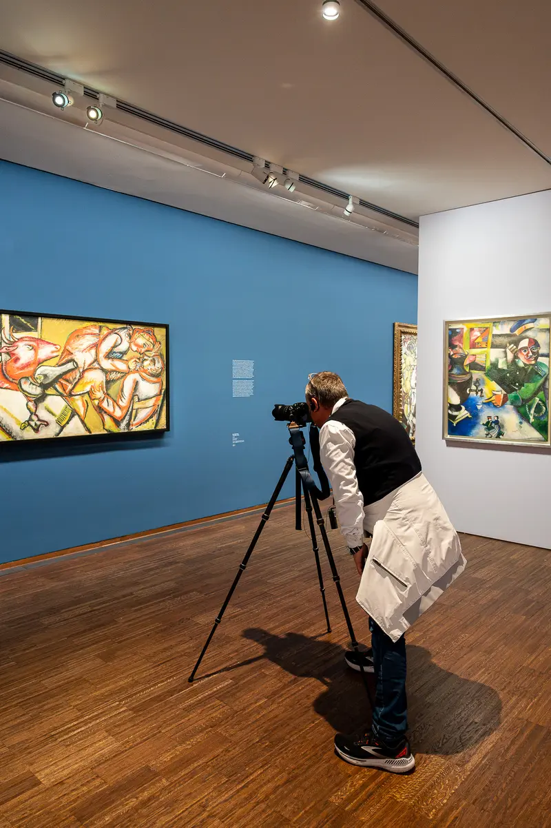 Photographer Documenting Chagall Artworks at Albertina Museum Exhibition