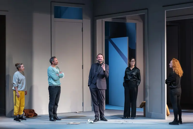Ensemble Performance of "Nachtlacht" at Kammerspielen Theater Stage, 2024