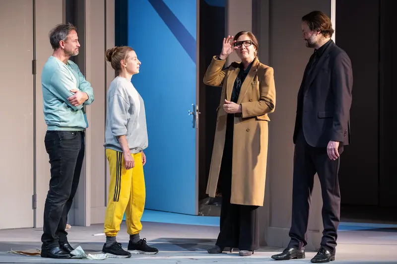 Four Performers on Stage During "Nachtlacht" Theater Production at Kammerspielen