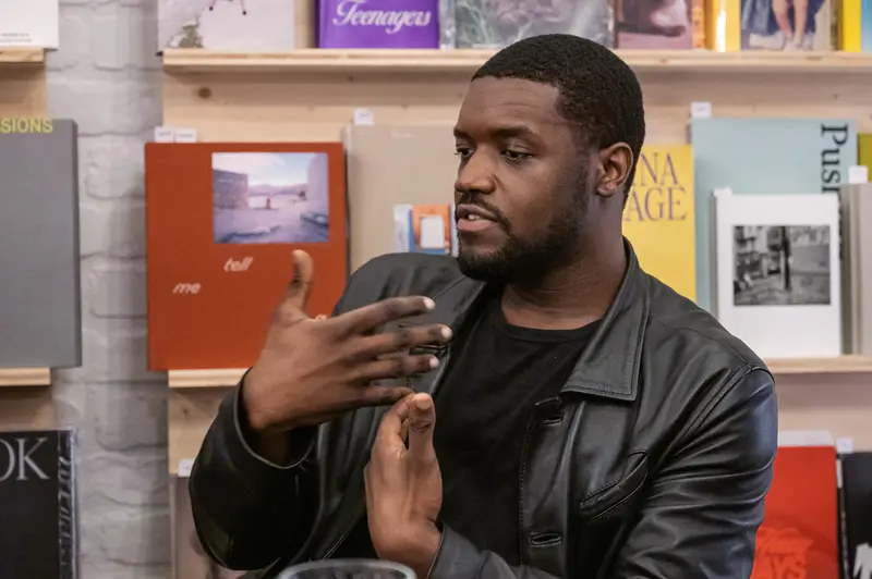 Eric Asamoah Discussing Book at Arsenal Wien Presentation Event
