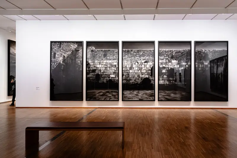 Robert Long Exhibition: Multi-Panel Black and White Urban Landscape at Albertina Vienna