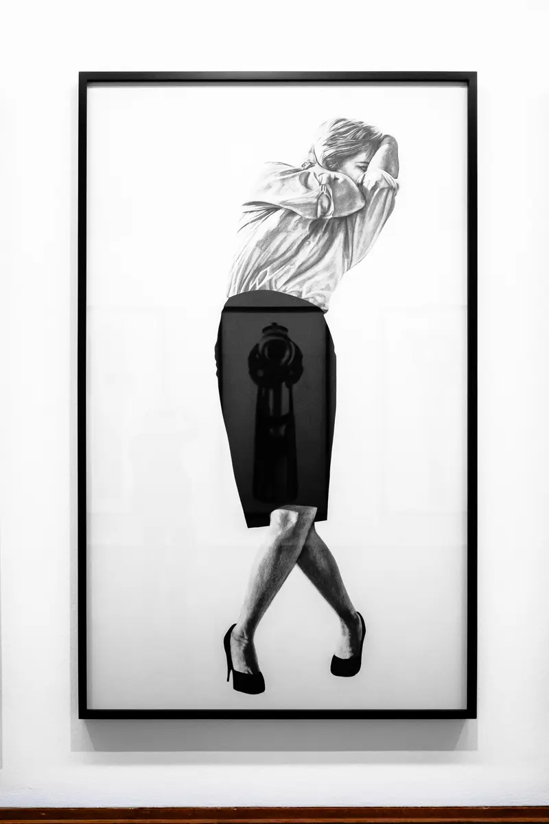 Robert Long Exhibition at Albertina Vienna: Monochromatic Fashion Silhouette in High Heels