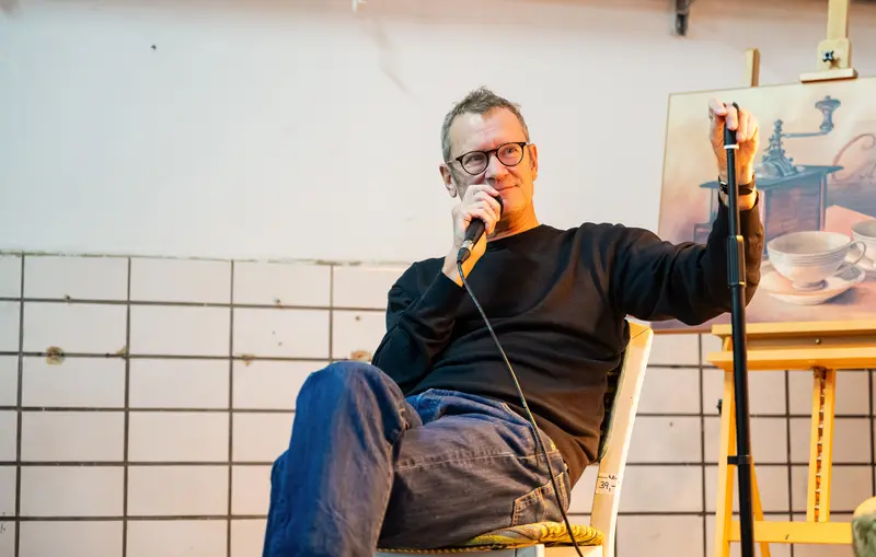 Tex Rubinowitz Reading "Dreh den Mond um" at Carla Mittersteig Venue