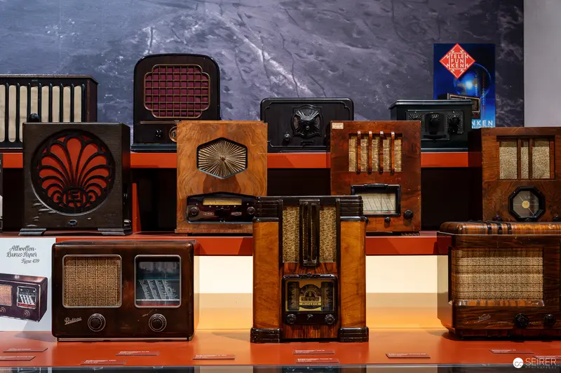 Vintage Radio Collection Showcasing Iconic 20th Century Design Styles