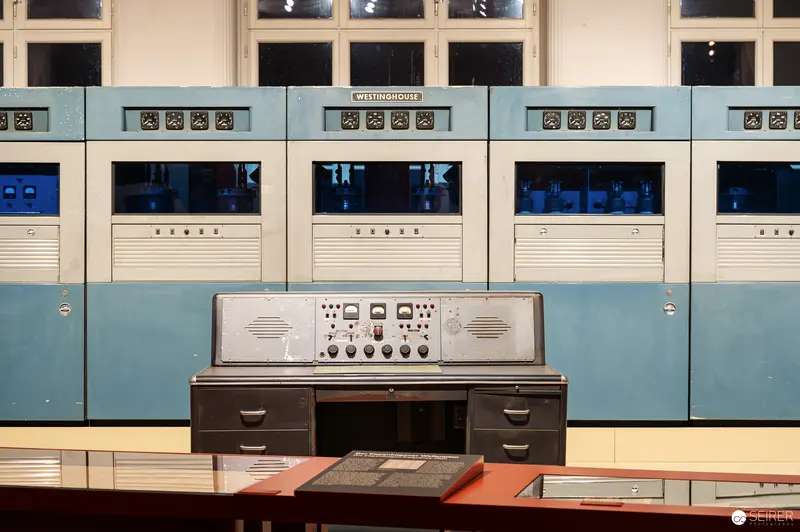 Vintage Westinghouse Control Room with Analog Monitoring Equipment