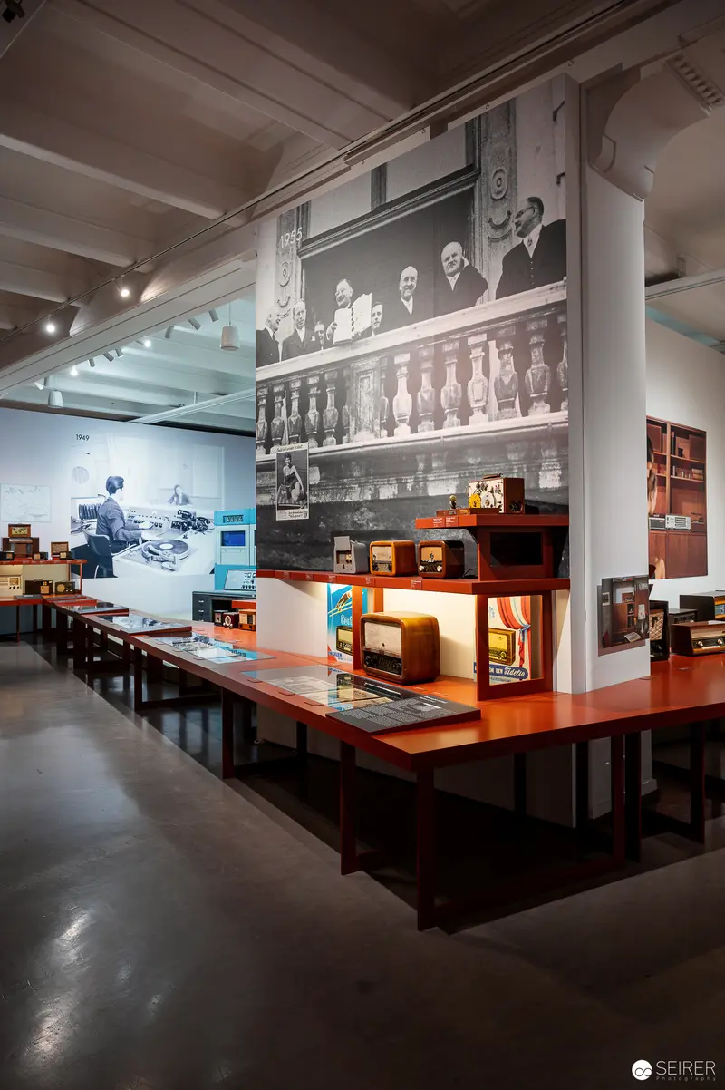 Radio Exhibition Display at Technical Museum Vienna Showcasing Century of Technological Evolution
