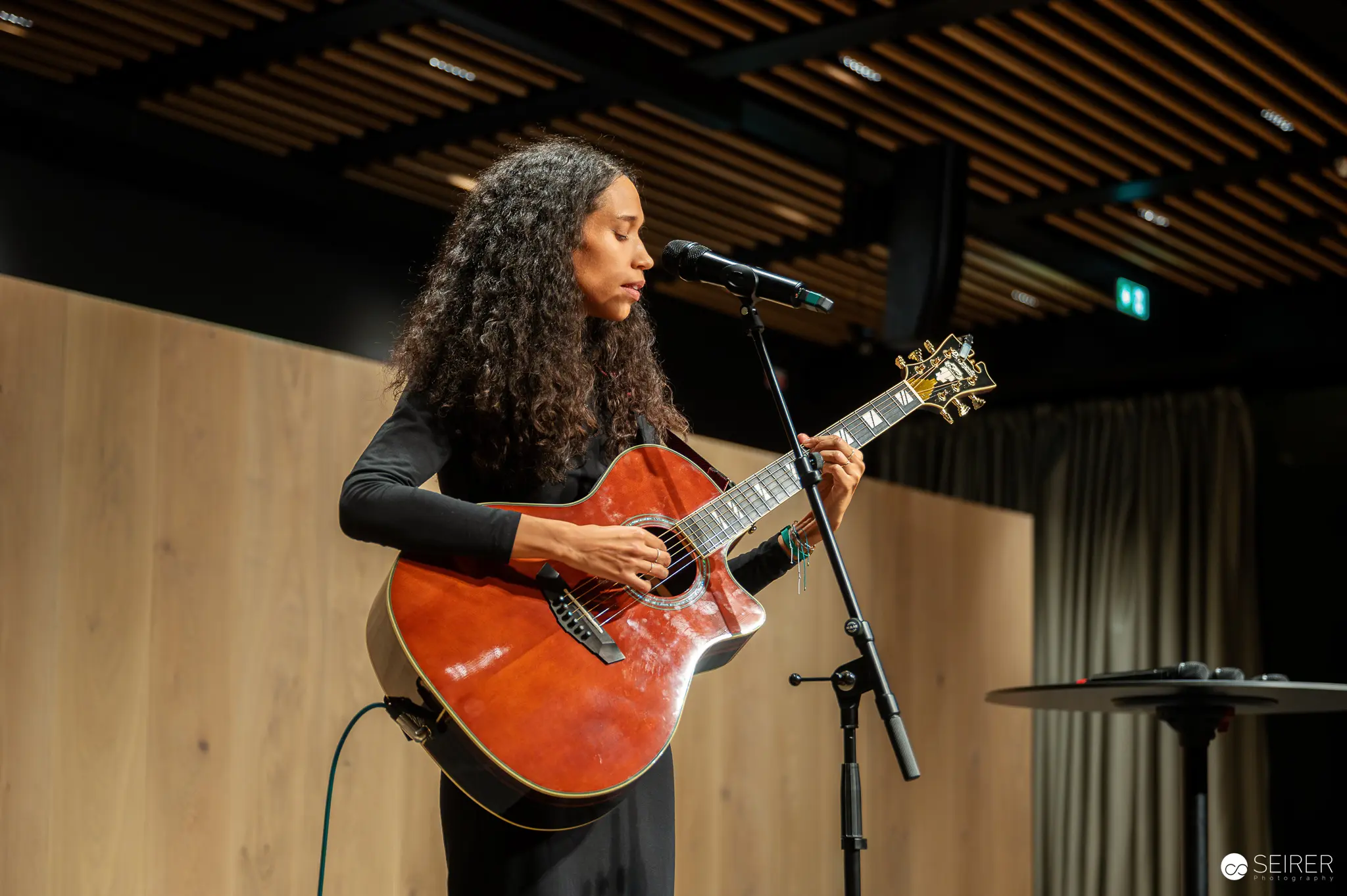 Wien Museum 'MIXED' Ausstellungseröffnung. Liz Metta Performing at Wien Museum's 'Mixed' Exhibition, Solo Acoustic Set