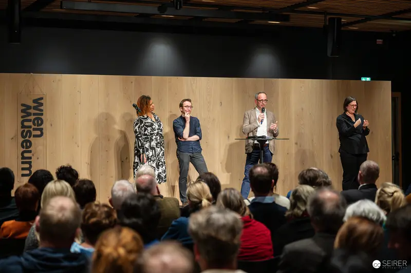 Wien Museum 'MIXED' Ausstellungseröffnung. Panel Discussion at Wien Museum 'Mixed' Exhibition with Four Speakers