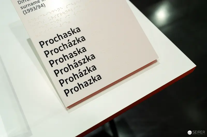 Wien Museum 'MIXED' Ausstellungseröffnung. Typography Detail of Exhibition Material at Wien Museum's 'Mixed' Exhibition