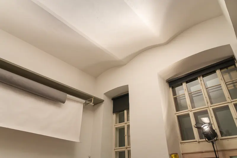 Architectural Interior with Curved Ceiling and Studio Lighting at Elfie Semotan's Atelier