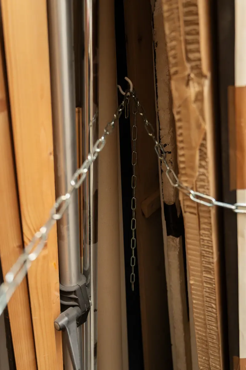 Chain and Wooden Panels in Atelier of Elfie Semotan