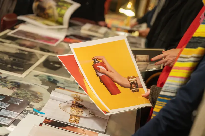 Elfie Semotan Atelier: Graphic Design Print in Yellow and Red