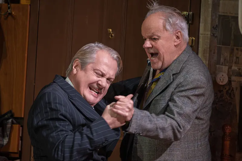 Intense Moment from Theater Rehearsal of "Sonny Boys" at Josefstadt Theatre