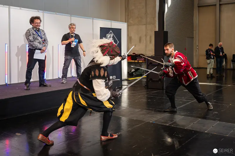 Medieval Combat Demonstration at Vienna ComicCon 2024 Sword Fighting Stage