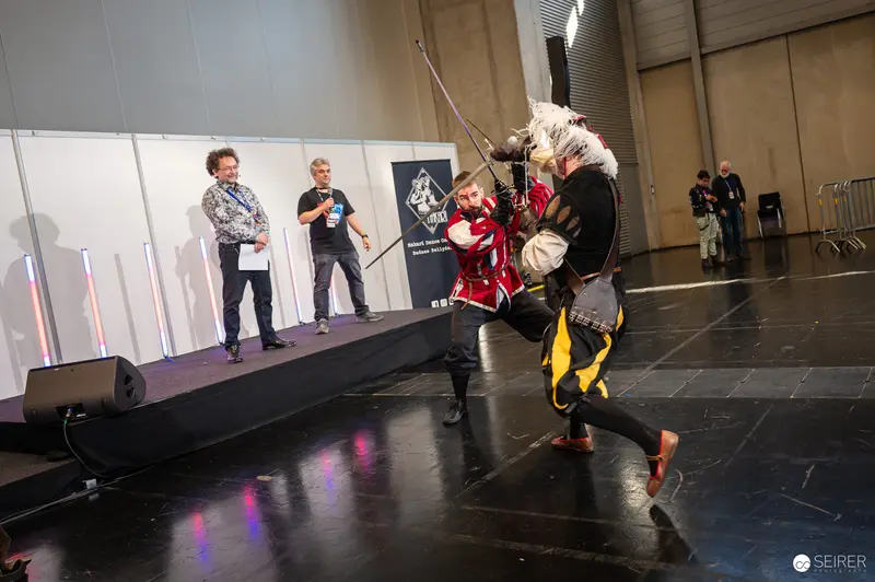 Cosplay Sword Fight at Vienna ComicCon 2024 Stage Performance