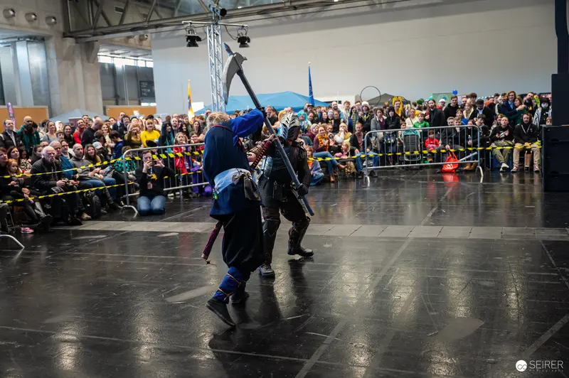 Medieval Combat Reenactment at Vienna ComicCon 2024 Cosplay Stage