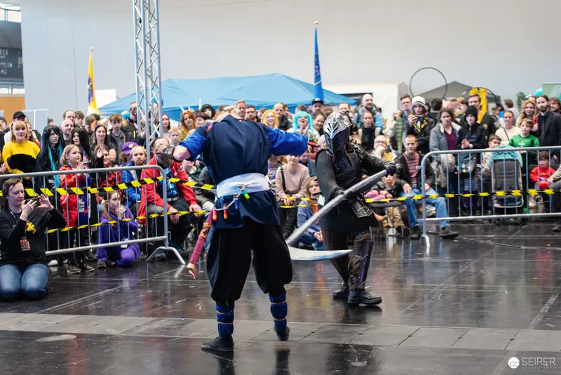 Cosplay Warriors Performing at Vienna ComicCon 2024 Convention