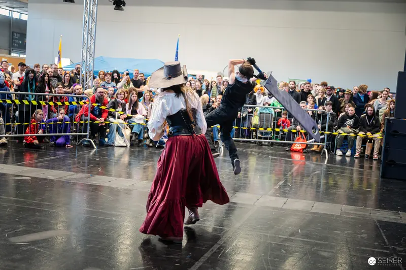 Cosplay Dance Performance at Vienna ComicCon 2024 Convention Hall
