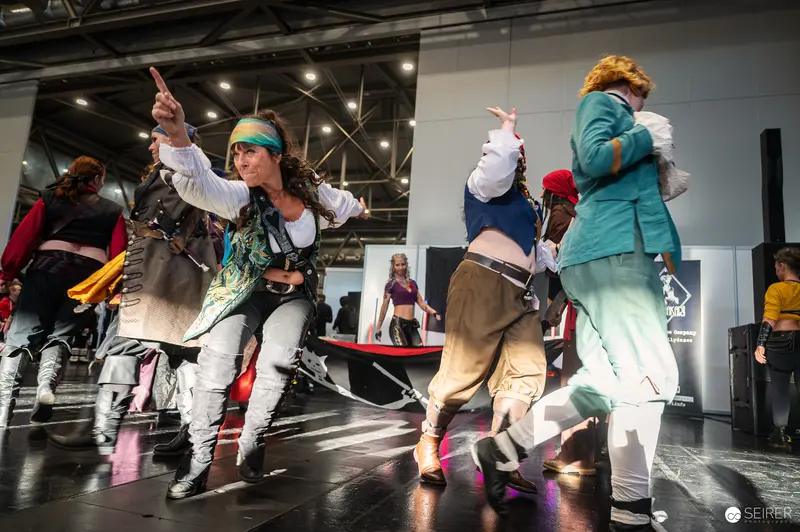 Cosplayers Performing Dynamic Poses at Vienna ComicCon 2024