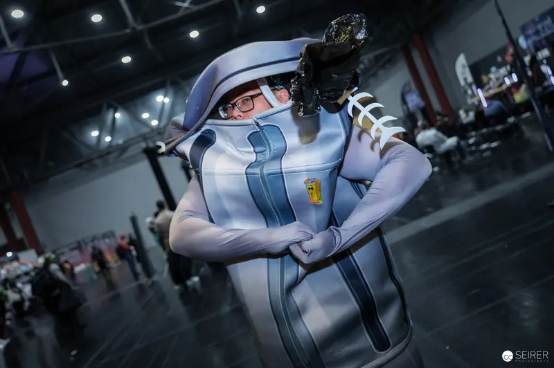Sci-Fi Cosplayer in Futuristic Costume at Vienna ComicCon 2024