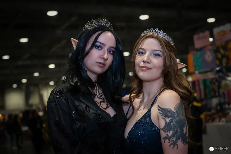 Fantasy Cosplayers in Crowns at Vienna ComicCon 2024 Convention