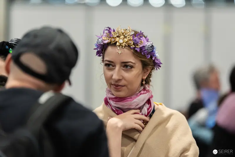 Flower Crown and Scarf: Attendee at Vienna ComicCon 2024