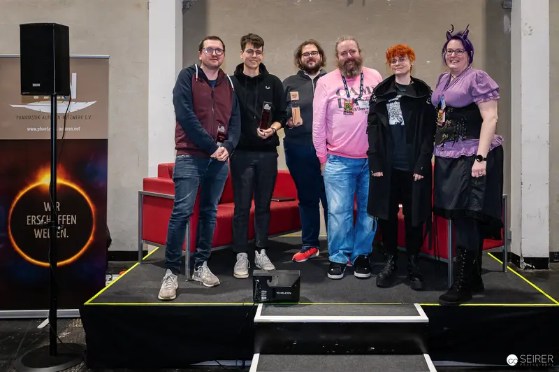 Group Photo at Tech or Fan Convention Event Stage