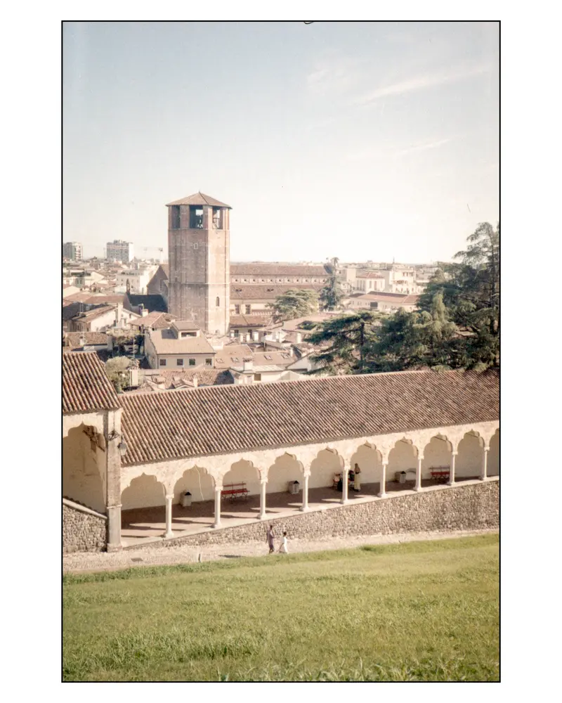 Udine castle hill portico and Duomo bell tower, Villach–Grado trip 2023