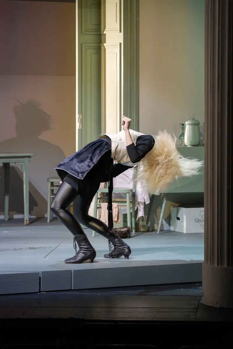 Surreal Stage Performance at Josefstadt Theatre During "Die Affäre Rue de Lourcine" Rehearsal