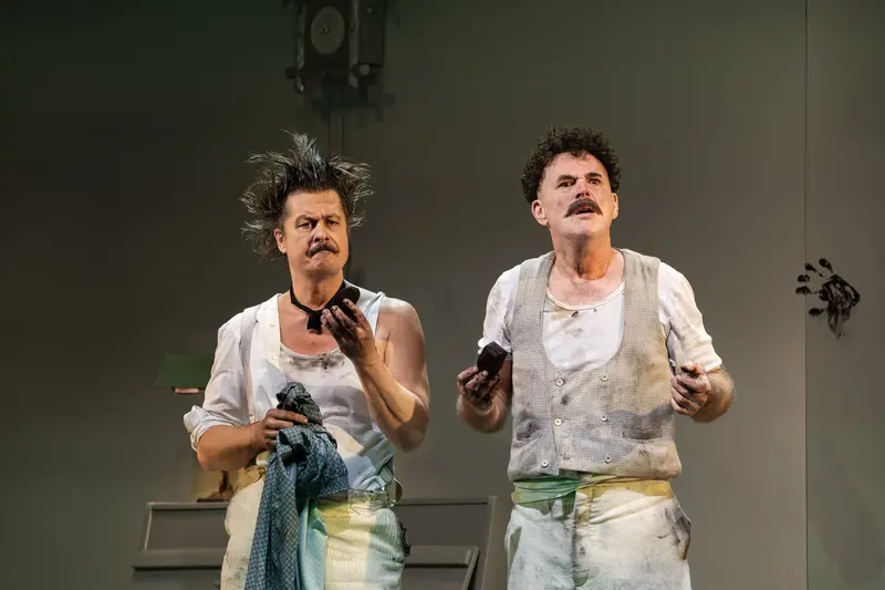 Michael Dangl and Marcus Bluhm Perform in "Die Affäre Rue de Lourcine" Theater Probe