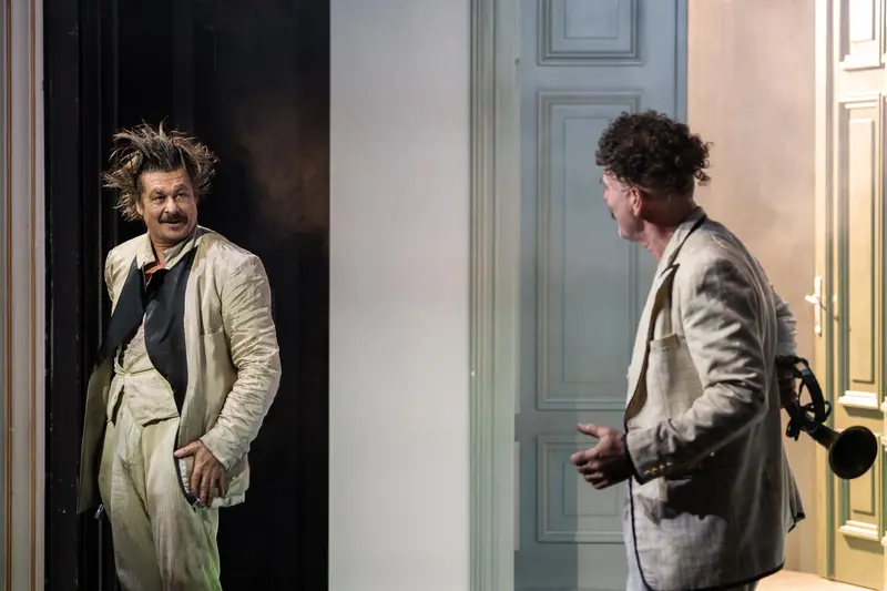 Michael Dangl and Marcus Bluhm in Theater Josefstadt's "Die Affäre Rue de Lourcine"
